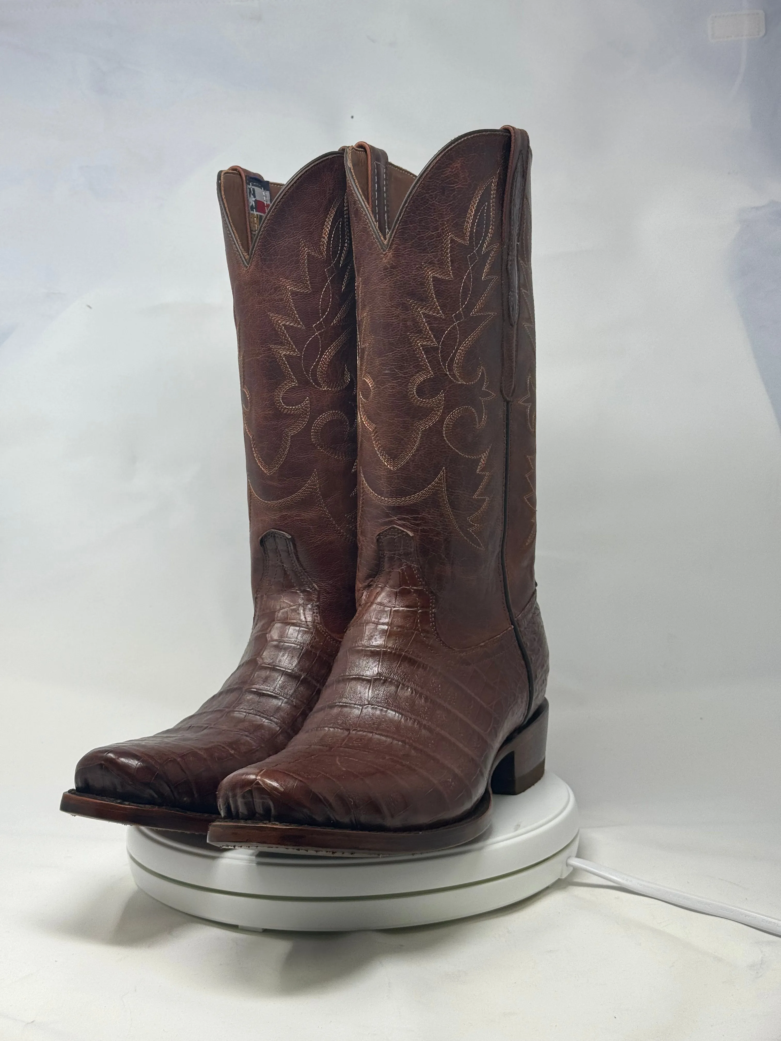 Dj2061 | Don Juan Boots Men's Caiman Belly Cigar Diamond Toe