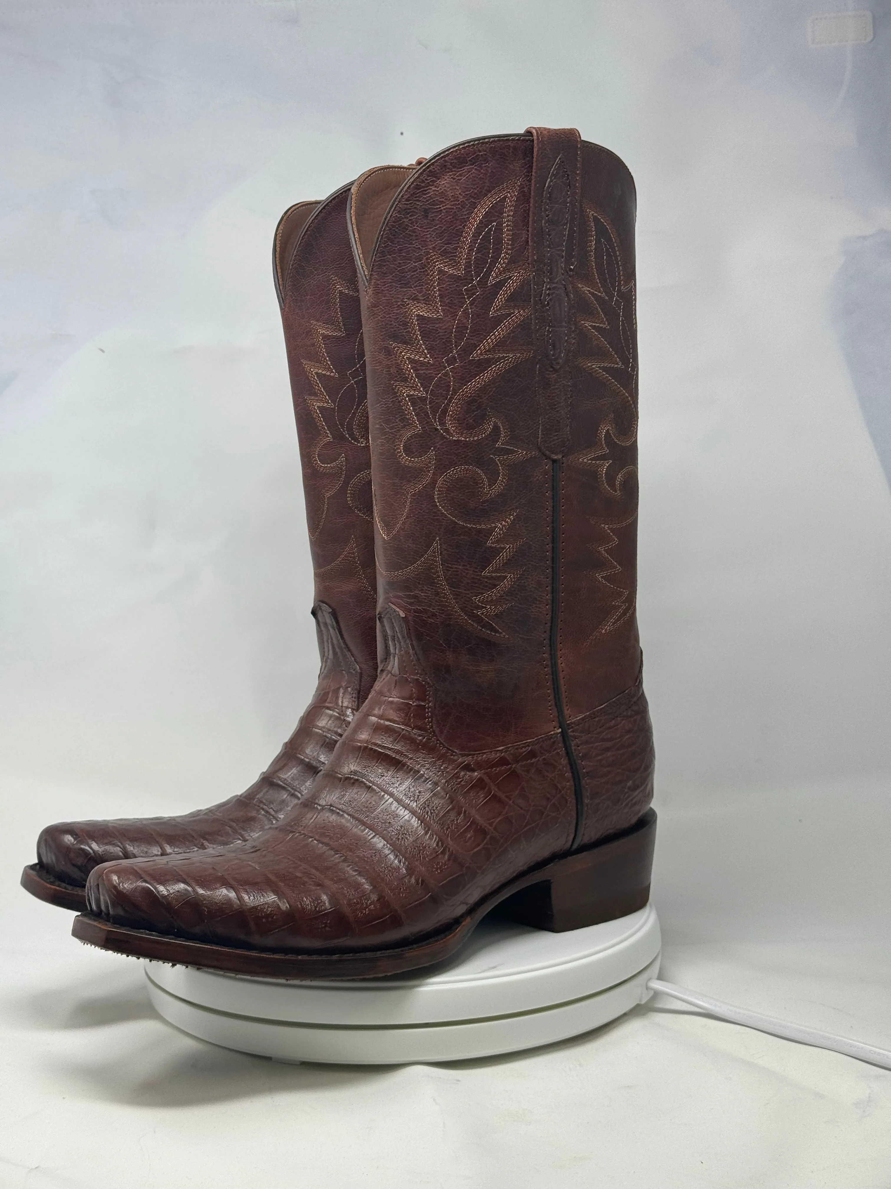 Dj2061 | Don Juan Boots Men's Caiman Belly Cigar Diamond Toe