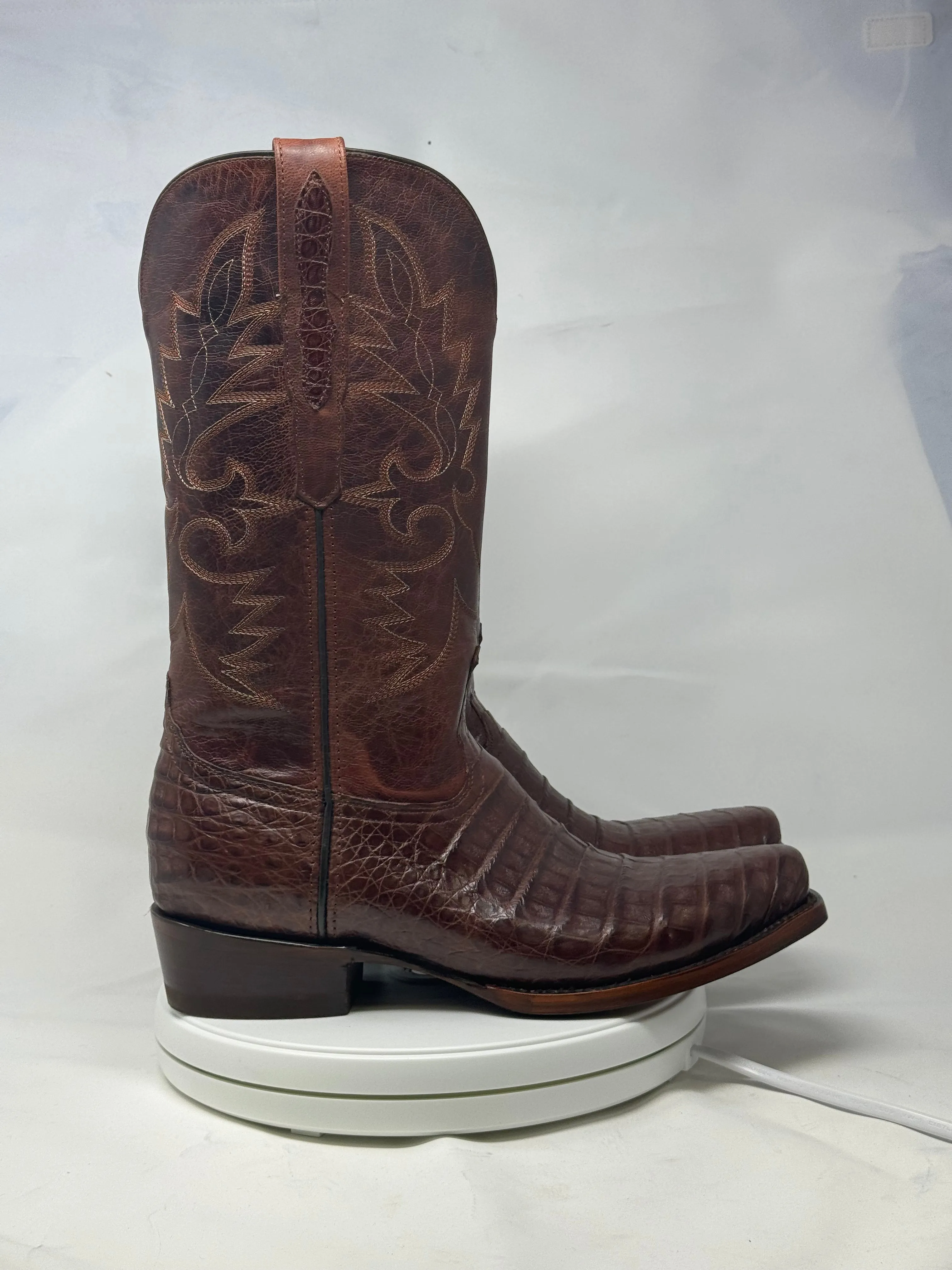 Dj2061 | Don Juan Boots Men's Caiman Belly Cigar Diamond Toe