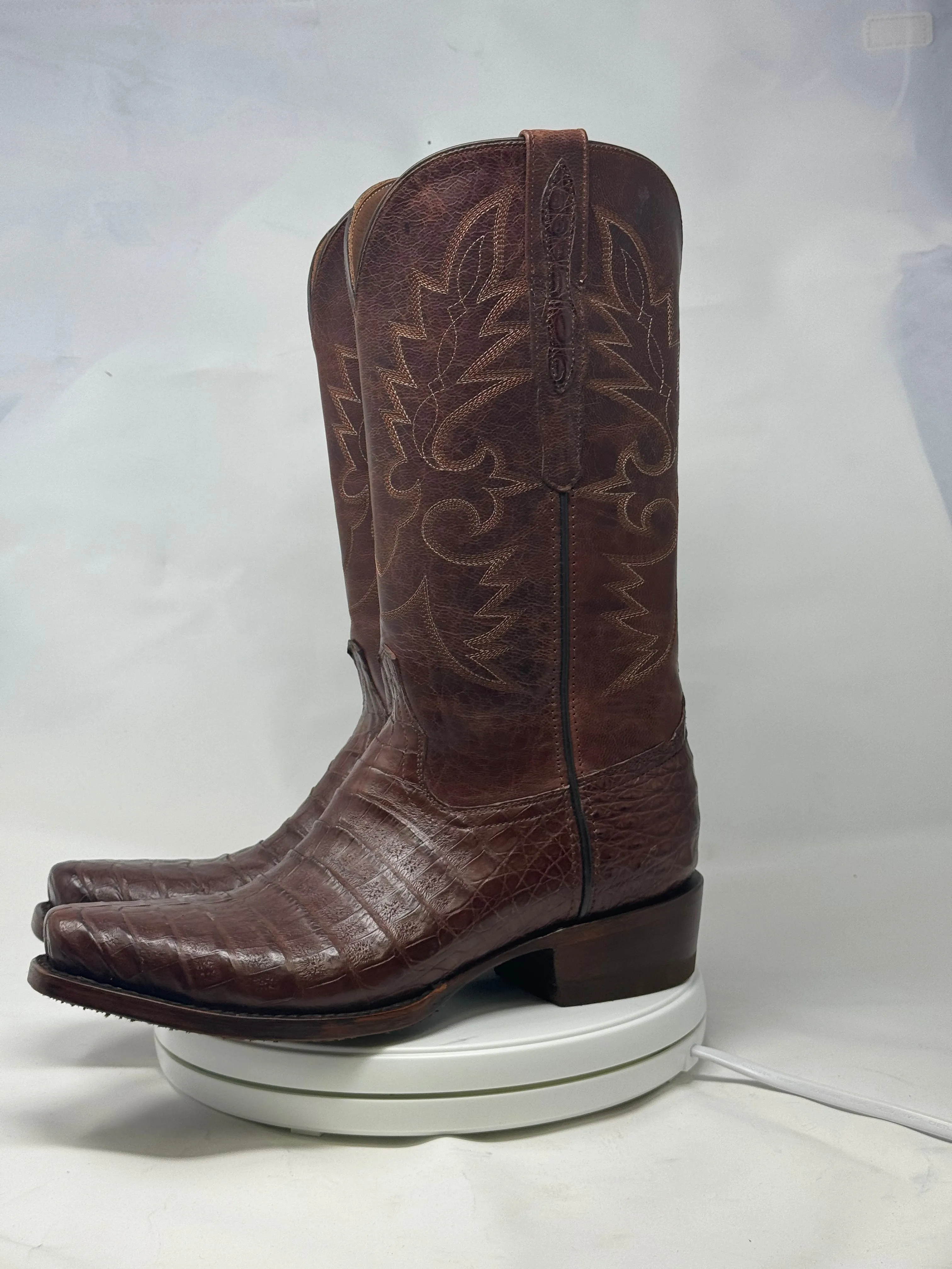 Dj2061 | Don Juan Boots Men's Caiman Belly Cigar Diamond Toe