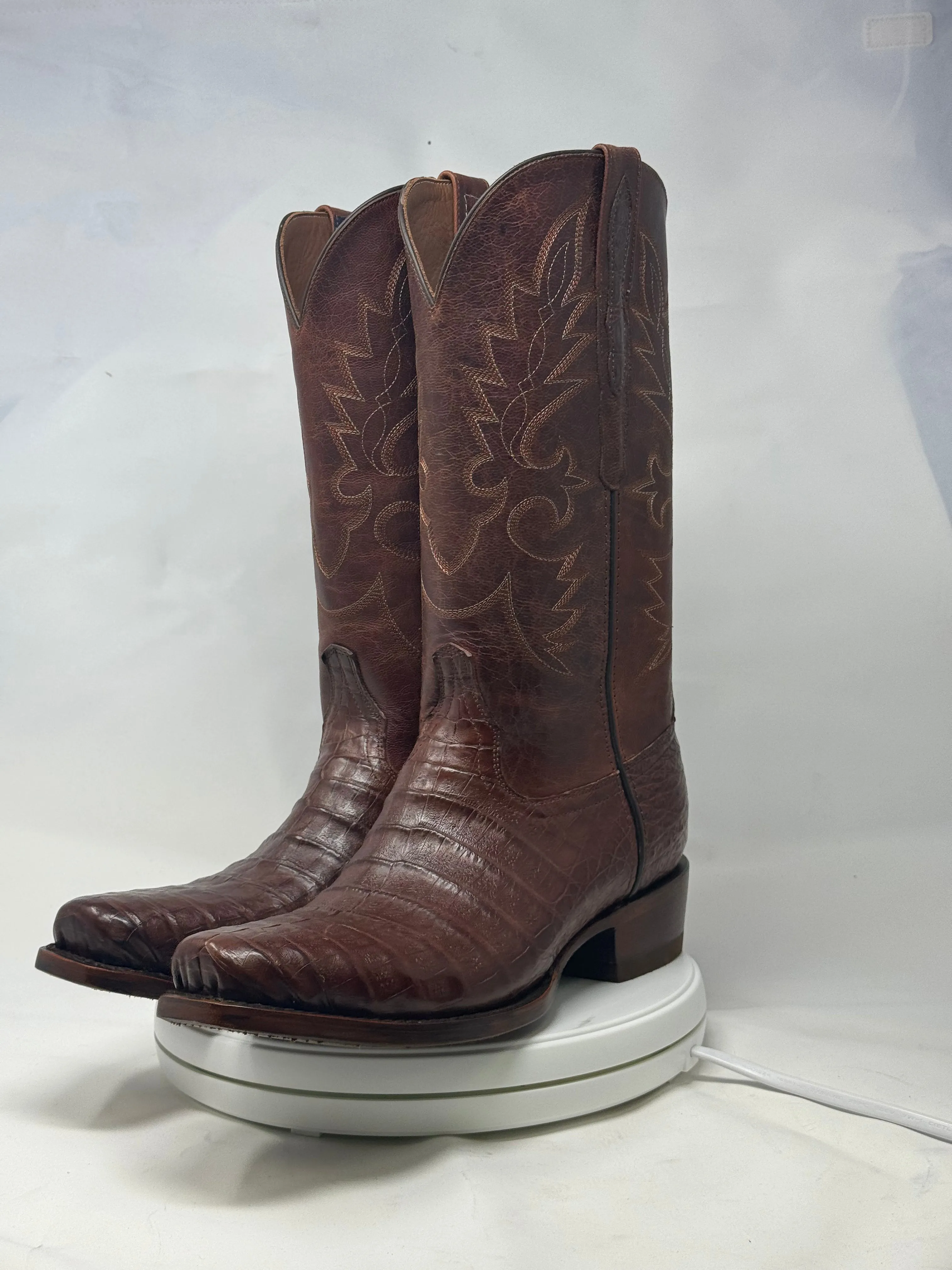 Dj2061 | Don Juan Boots Men's Caiman Belly Cigar Diamond Toe