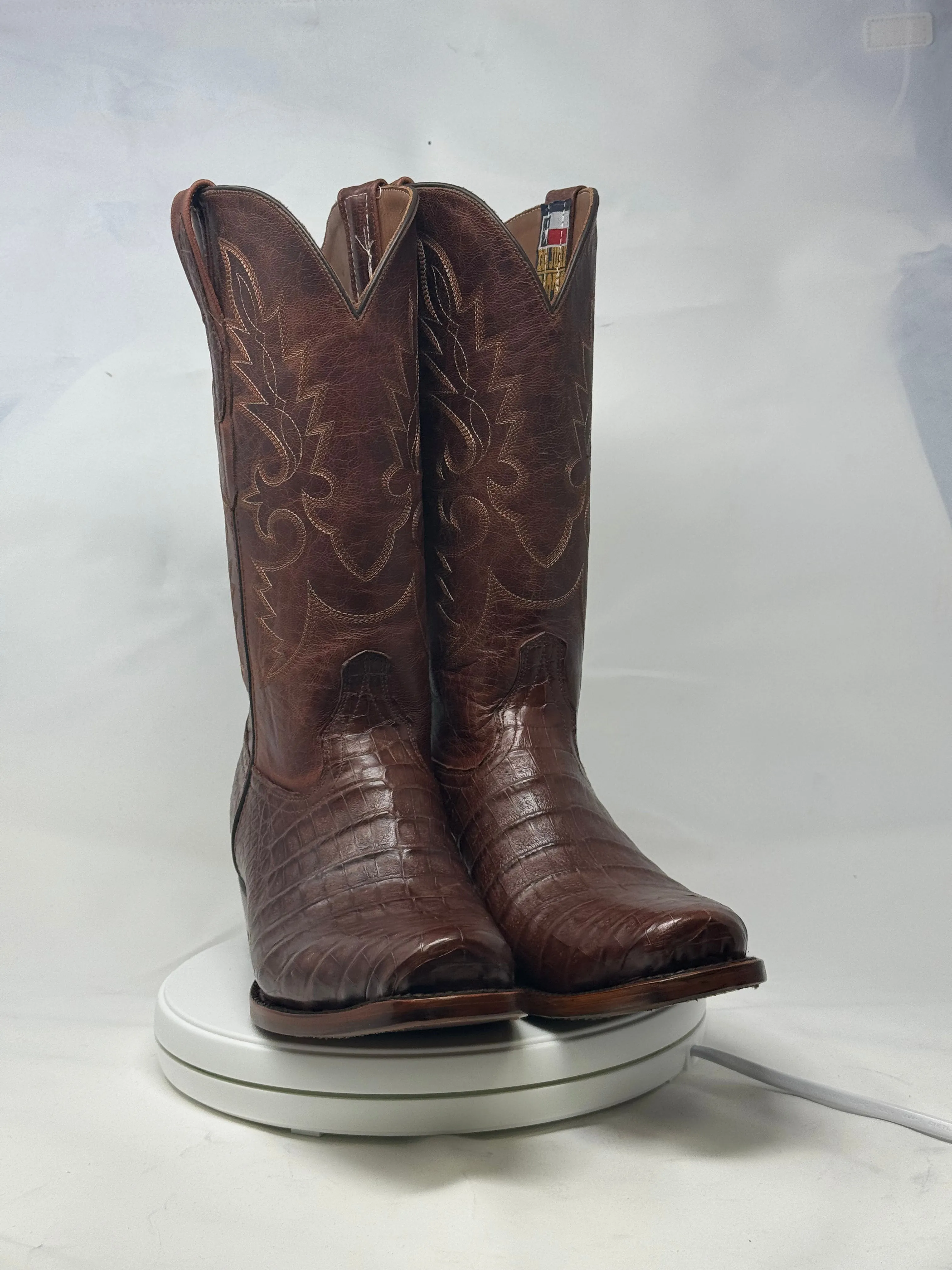 Dj2061 | Don Juan Boots Men's Caiman Belly Cigar Diamond Toe