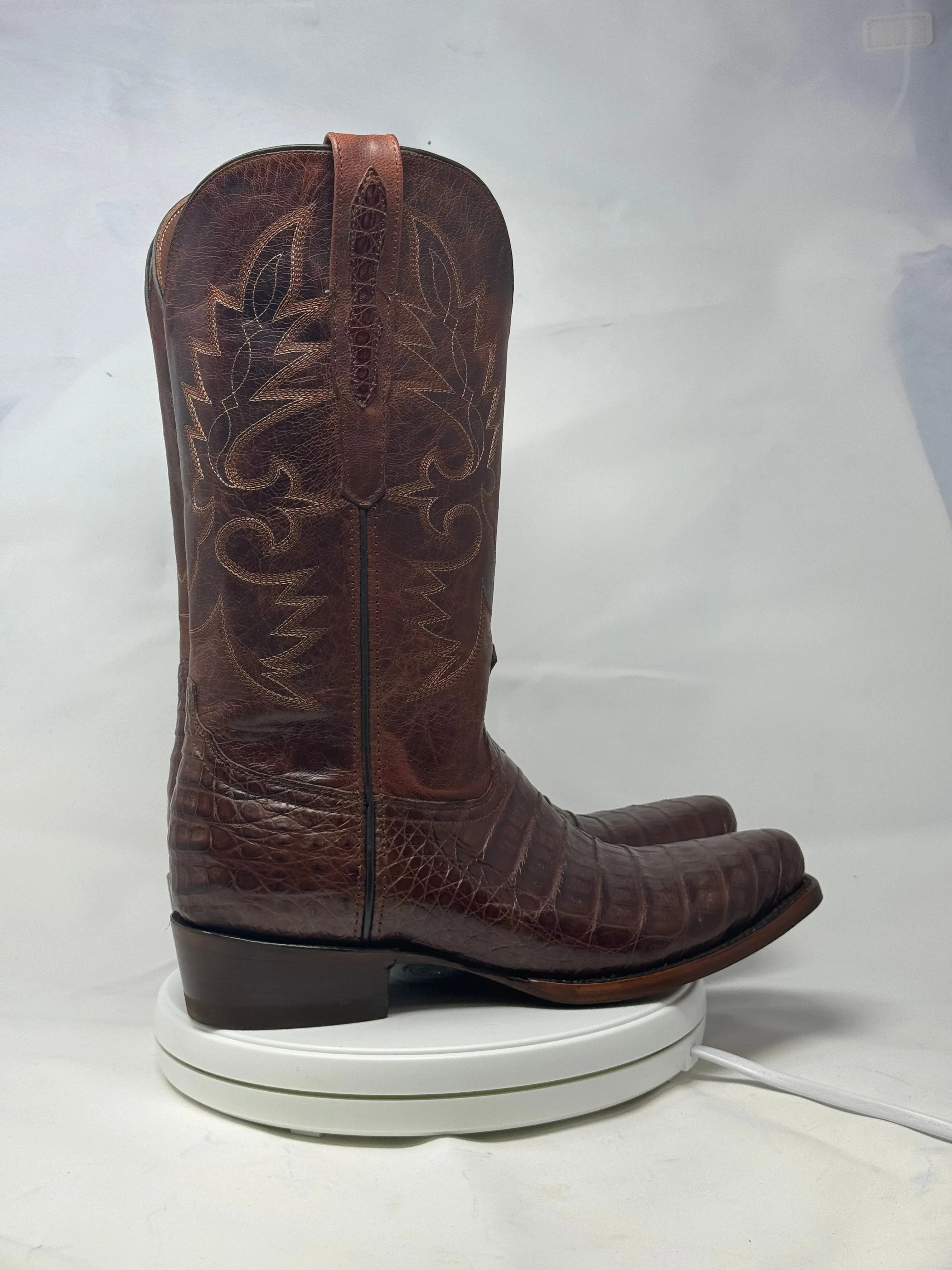 Dj2061 | Don Juan Boots Men's Caiman Belly Cigar Diamond Toe