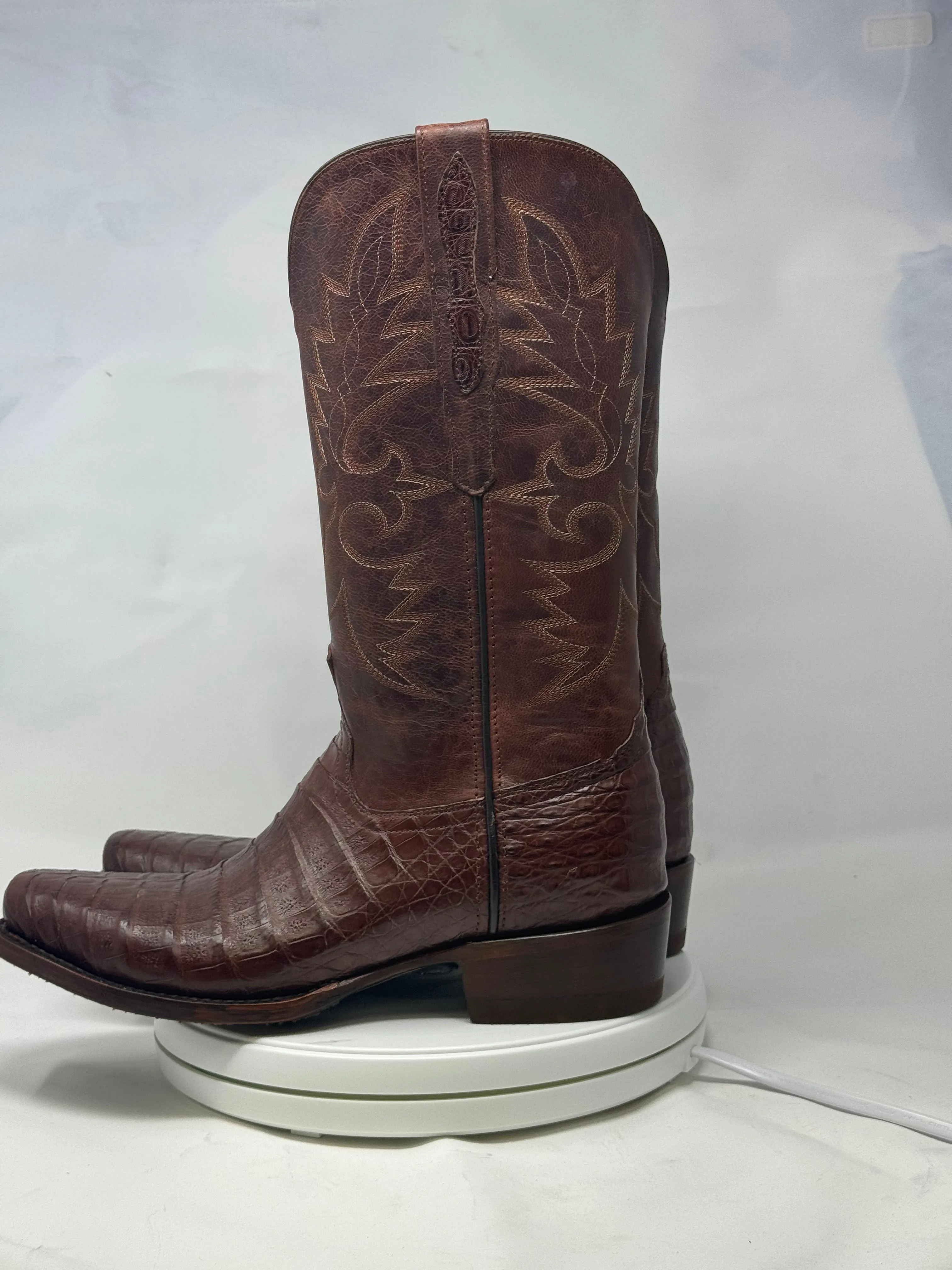 Dj2061 | Don Juan Boots Men's Caiman Belly Cigar Diamond Toe