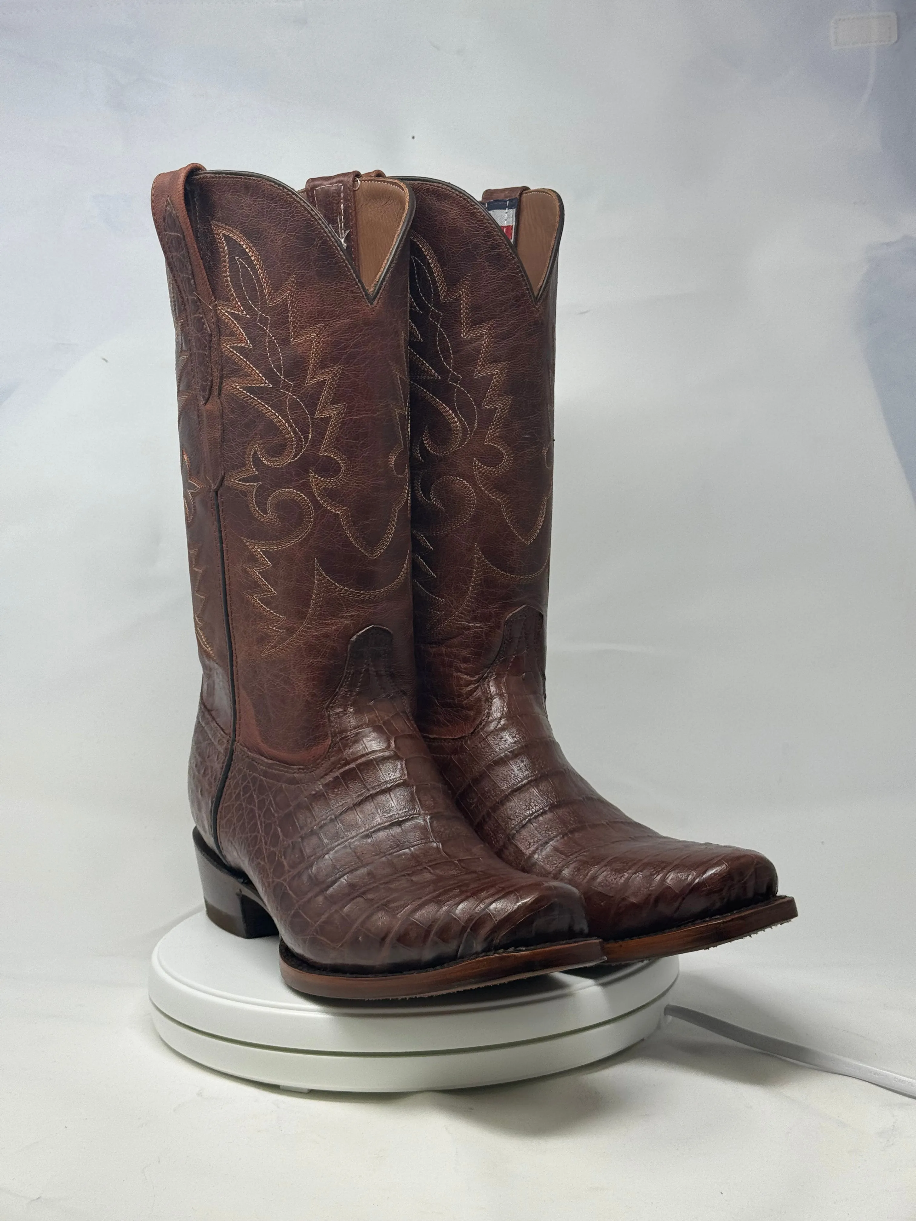 Dj2061 | Don Juan Boots Men's Caiman Belly Cigar Diamond Toe