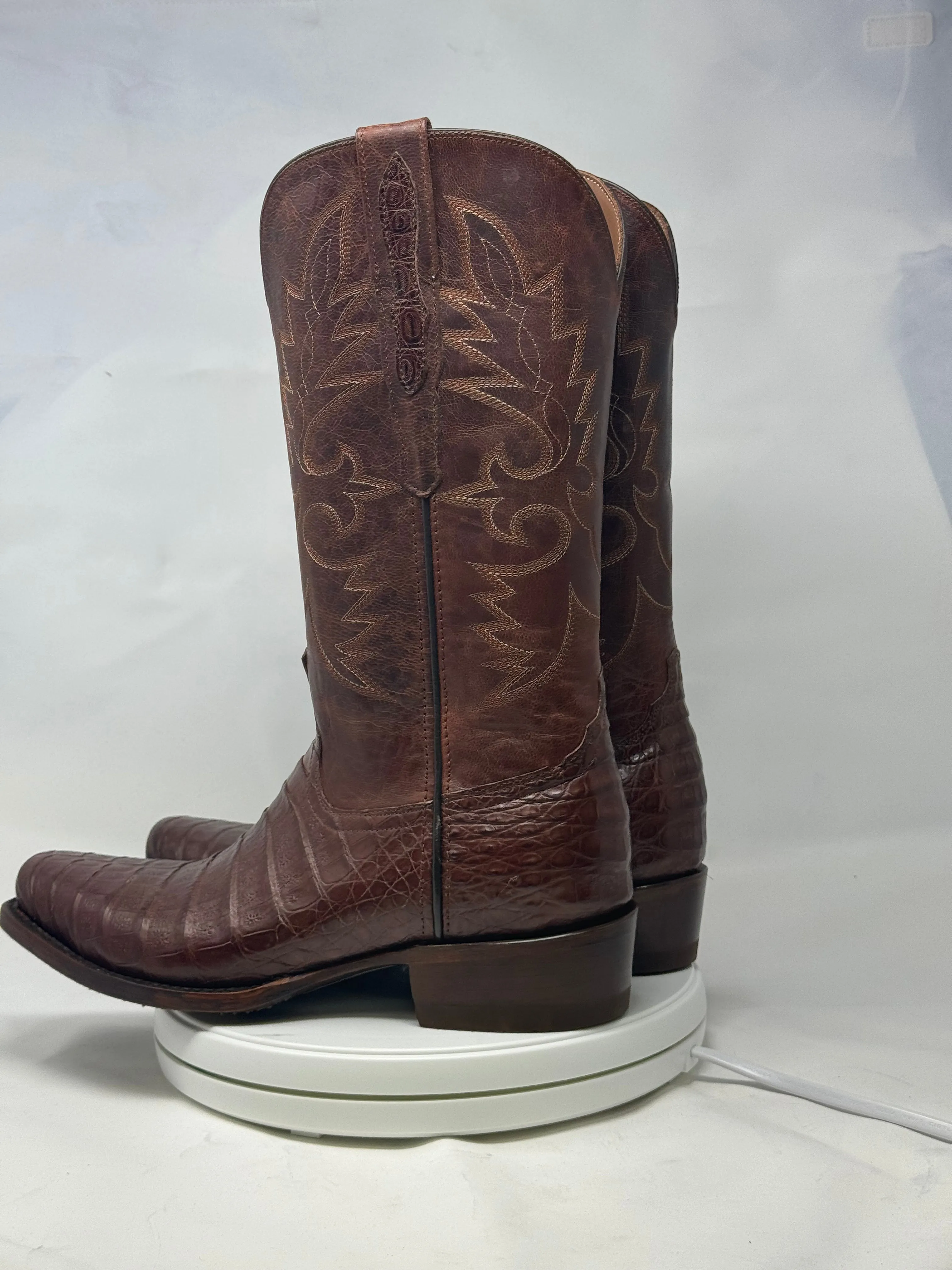 Dj2061 | Don Juan Boots Men's Caiman Belly Cigar Diamond Toe
