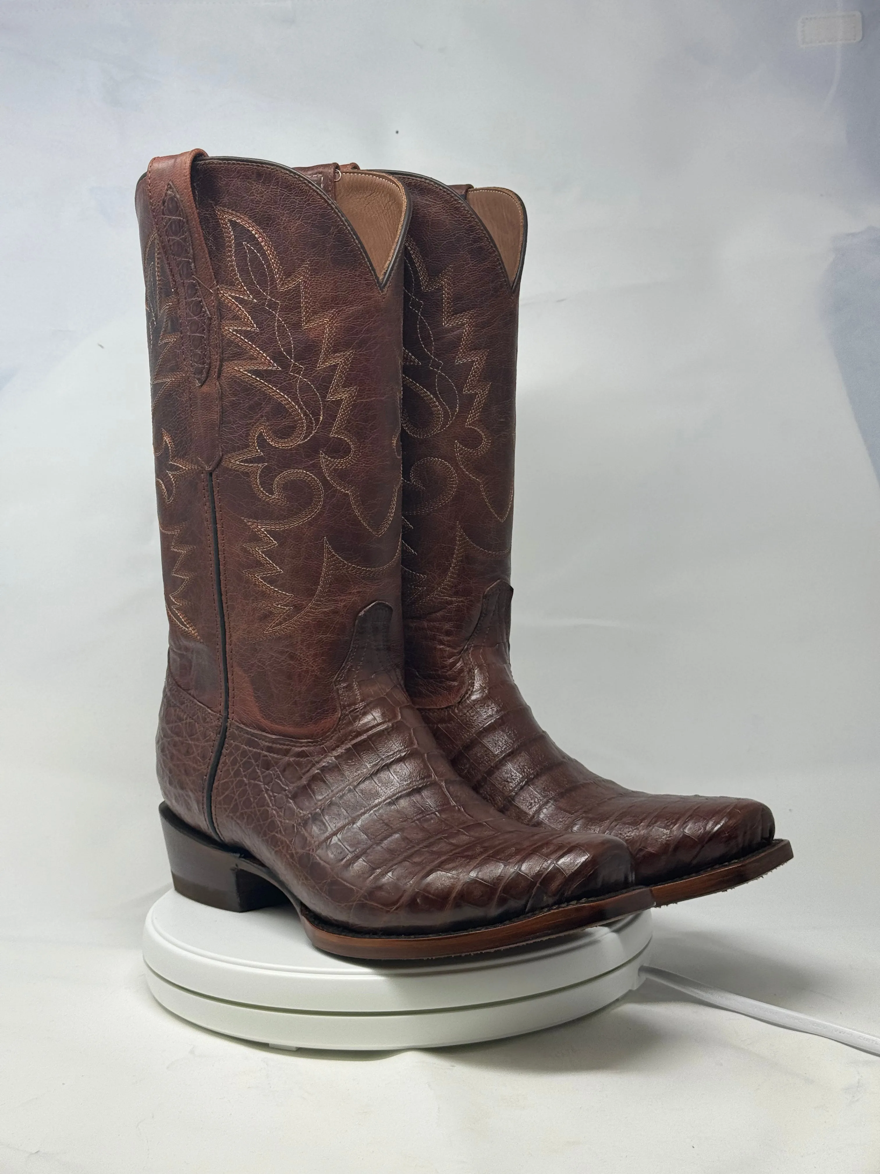 Dj2061 | Don Juan Boots Men's Caiman Belly Cigar Diamond Toe