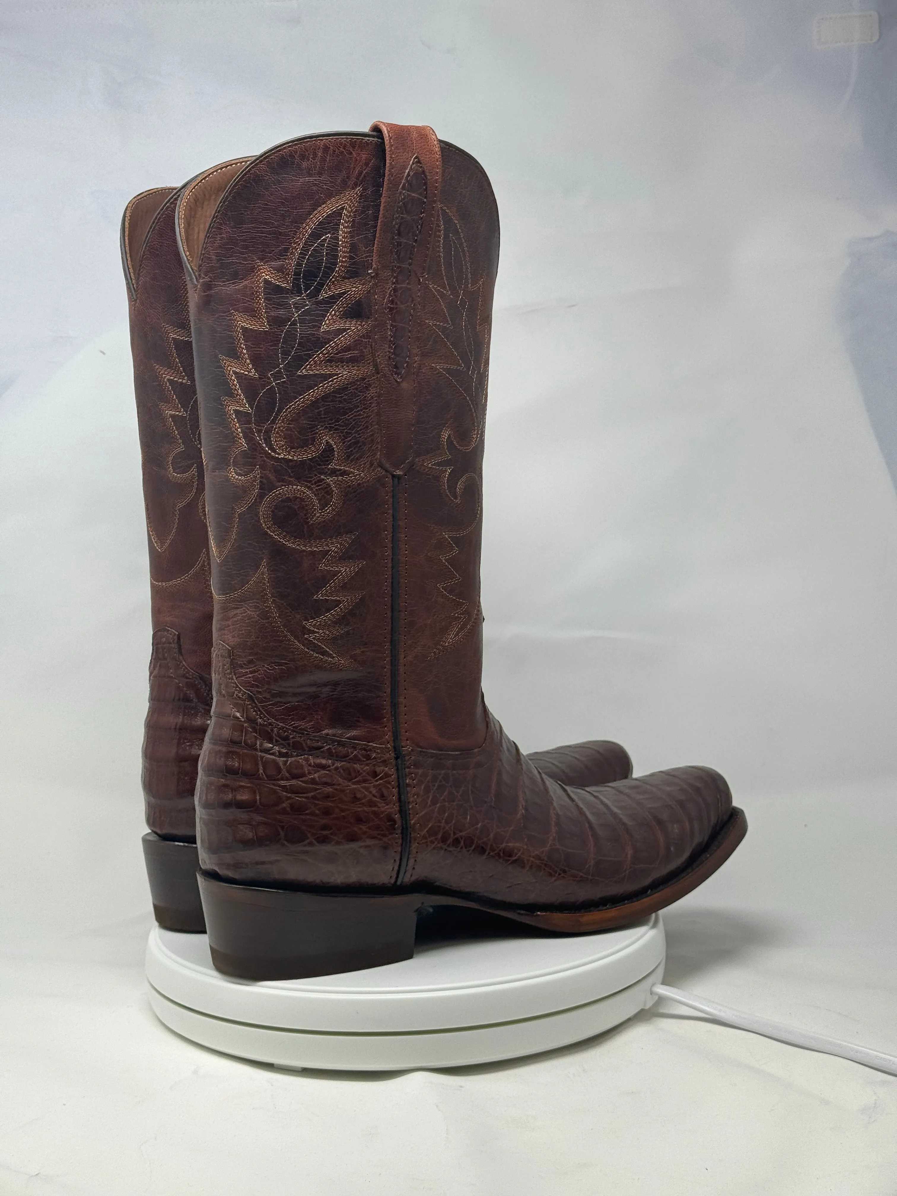 Dj2061 | Don Juan Boots Men's Caiman Belly Cigar Diamond Toe