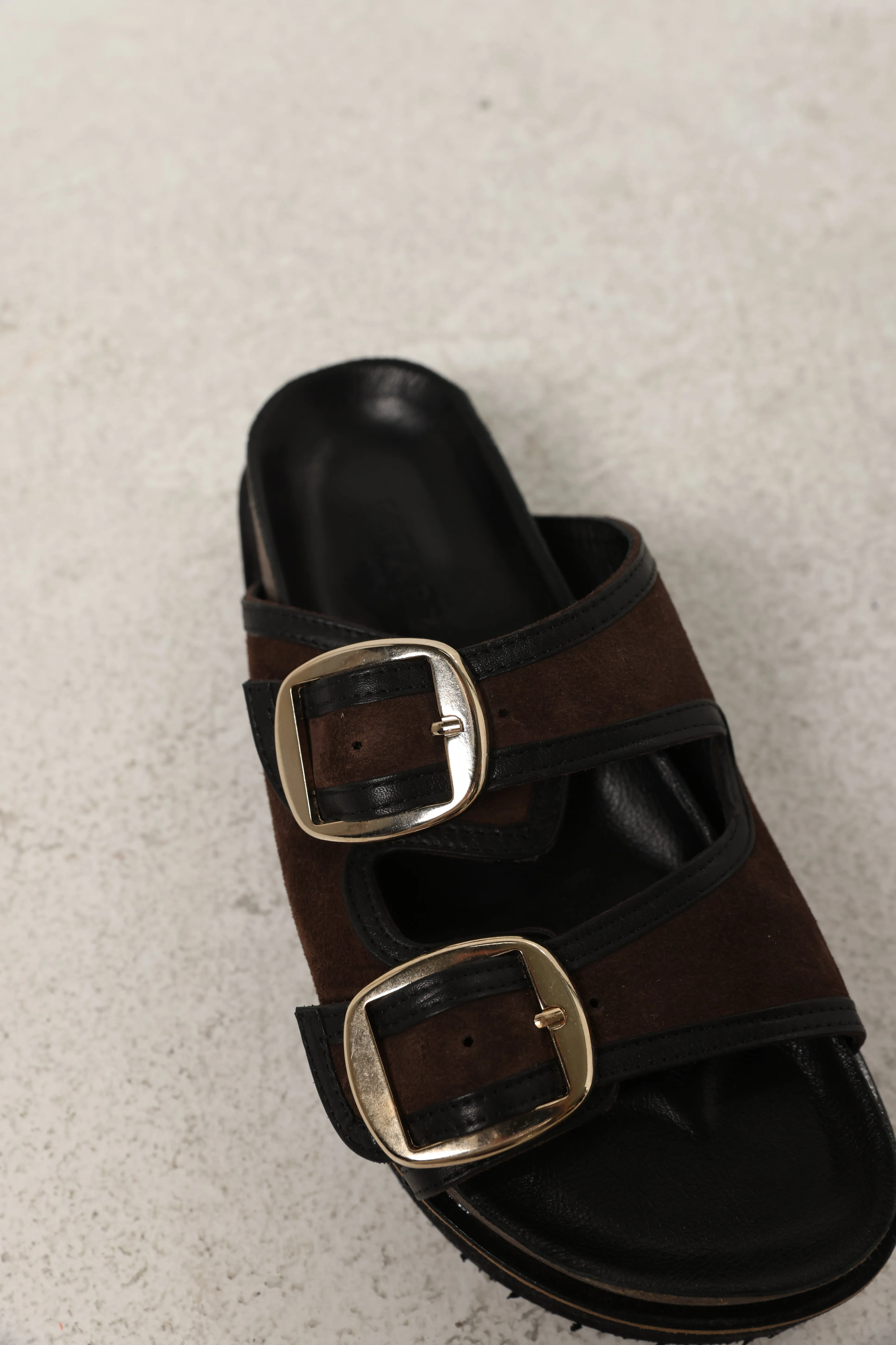 DNA No.23 Brown&Black Platform Sandals