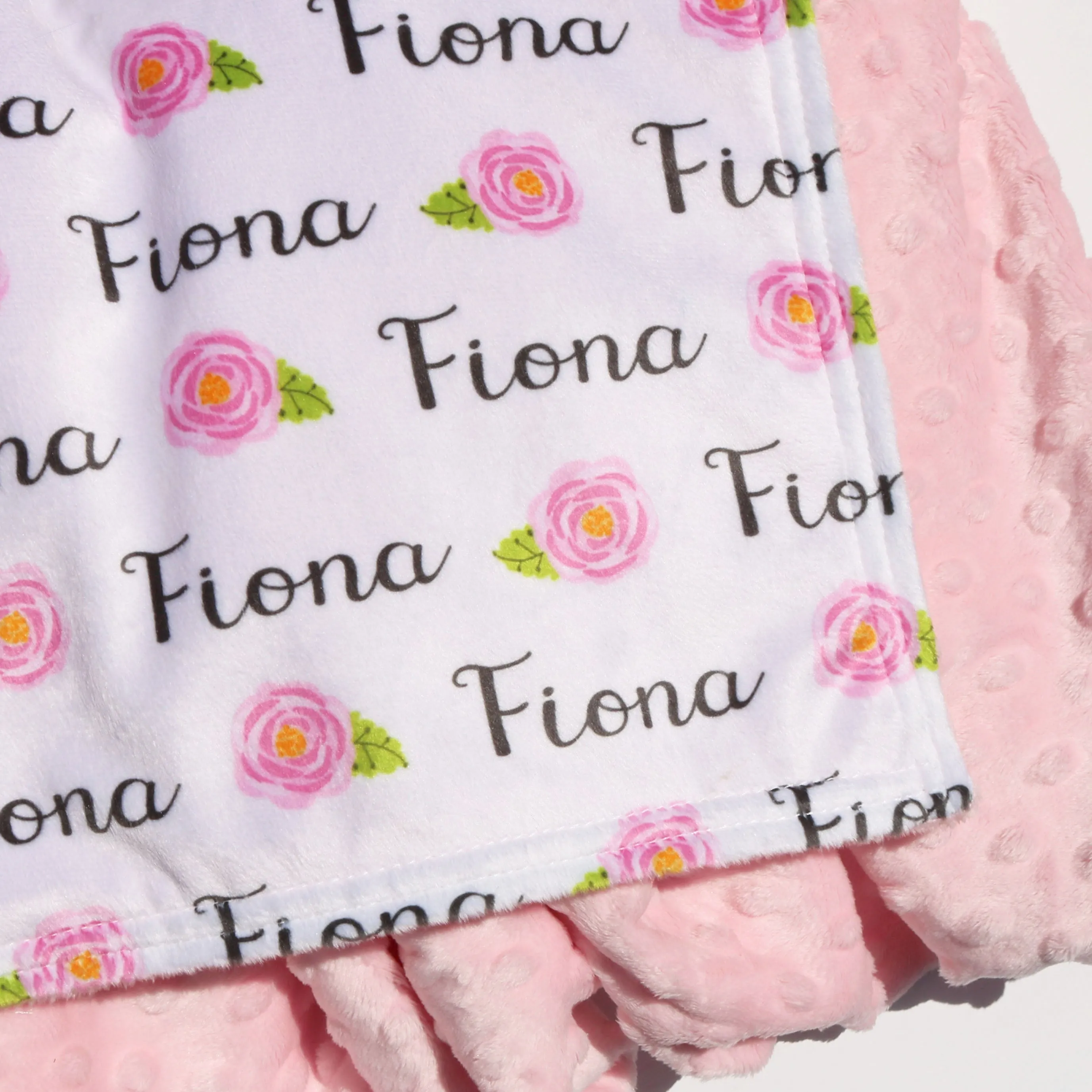Double Minky Blanket - Roses