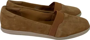 Easy Spirit Women’s Light Brown Suede Bounce Slip On Loafers - 6