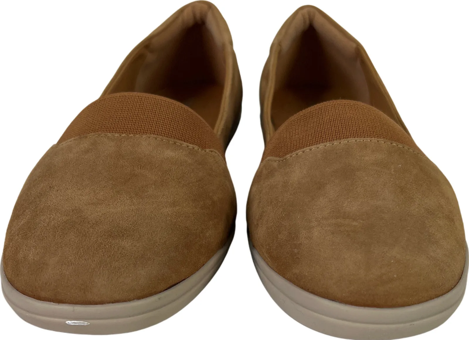 Easy Spirit Women’s Light Brown Suede Bounce Slip On Loafers - 6