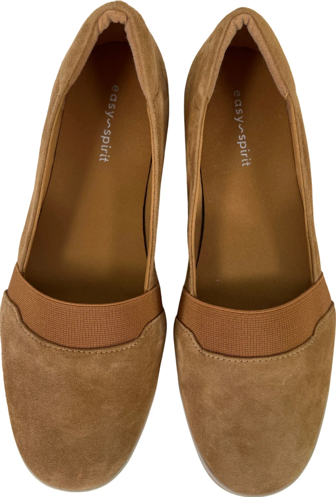 Easy Spirit Women’s Light Brown Suede Bounce Slip On Loafers - 6