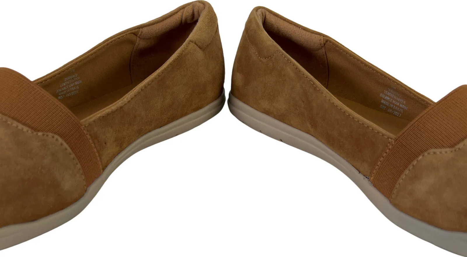 Easy Spirit Women’s Light Brown Suede Bounce Slip On Loafers - 6