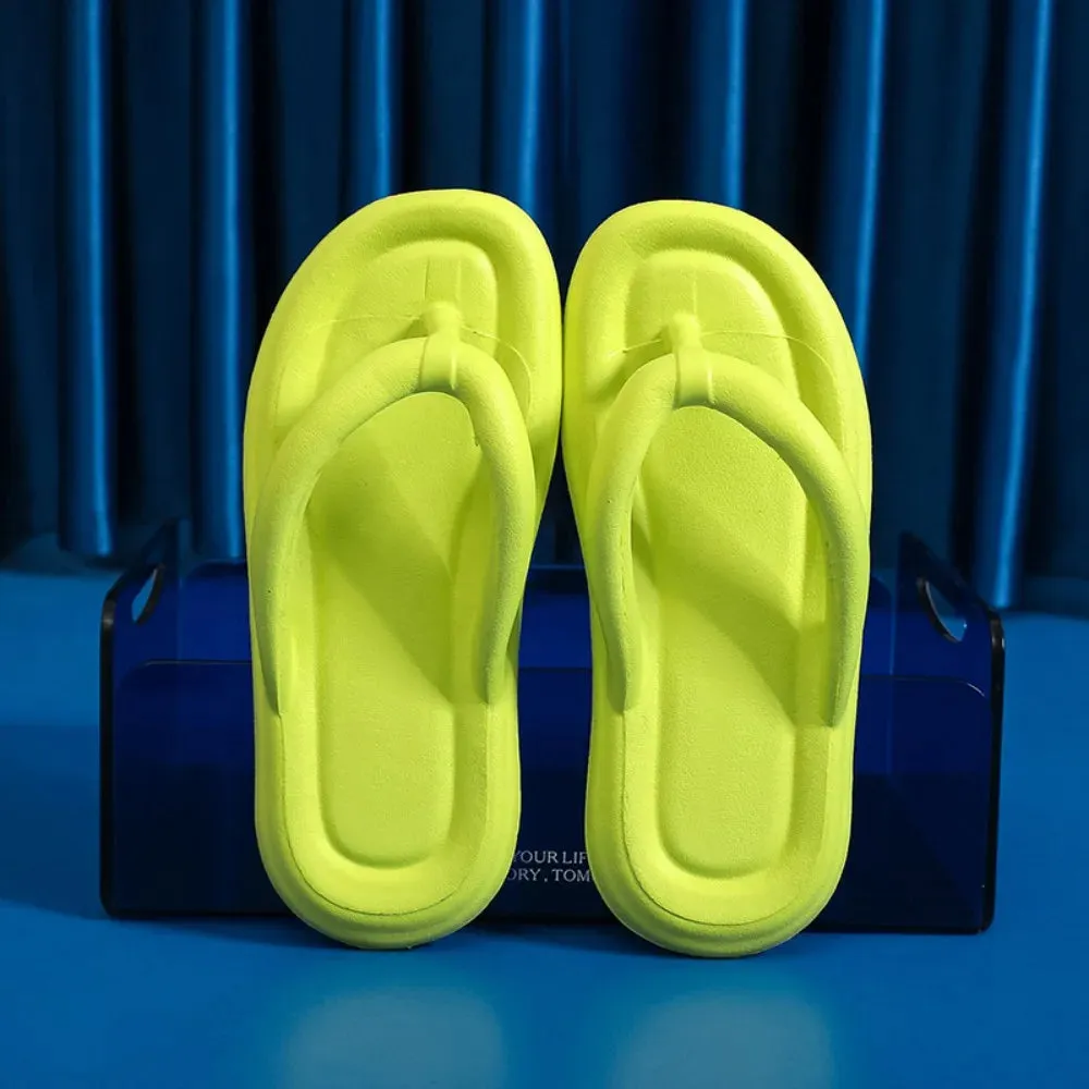 Fashion Women's Slippers Soft EVA  Thick Flip Flops Sandals Cute Casual Shoes Non-Slip Shoes Candy Colors Bathroom Slippers