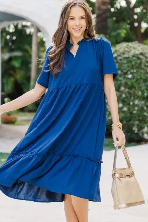 First And Foremost Navy Blue Midi Dress