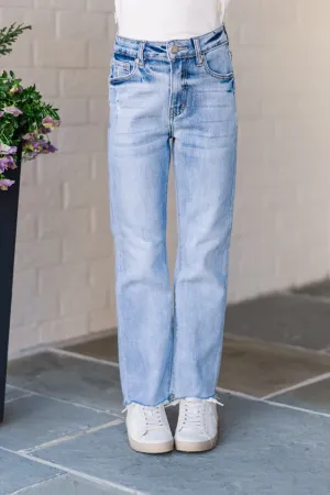 Girls: Feeling Your Best Light Wash Straight Leg Jeans