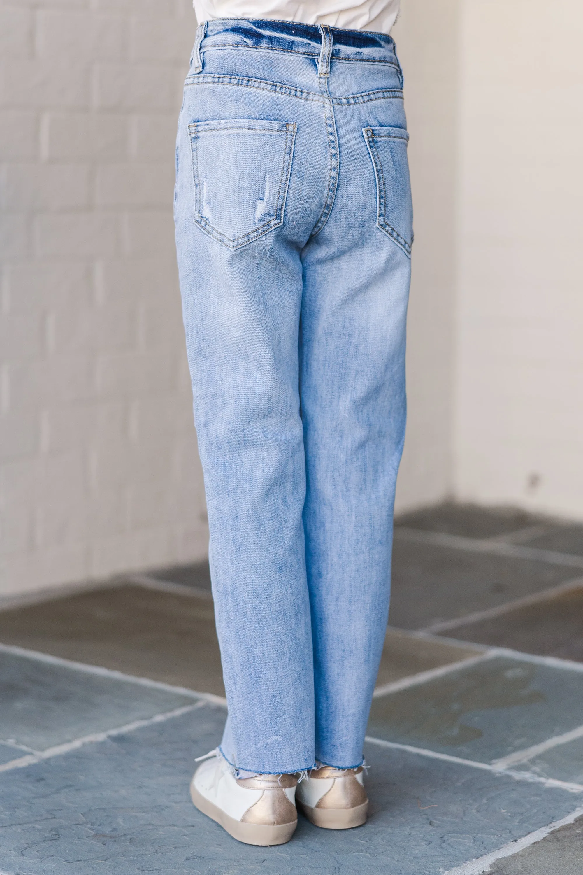 Girls: Feeling Your Best Light Wash Straight Leg Jeans