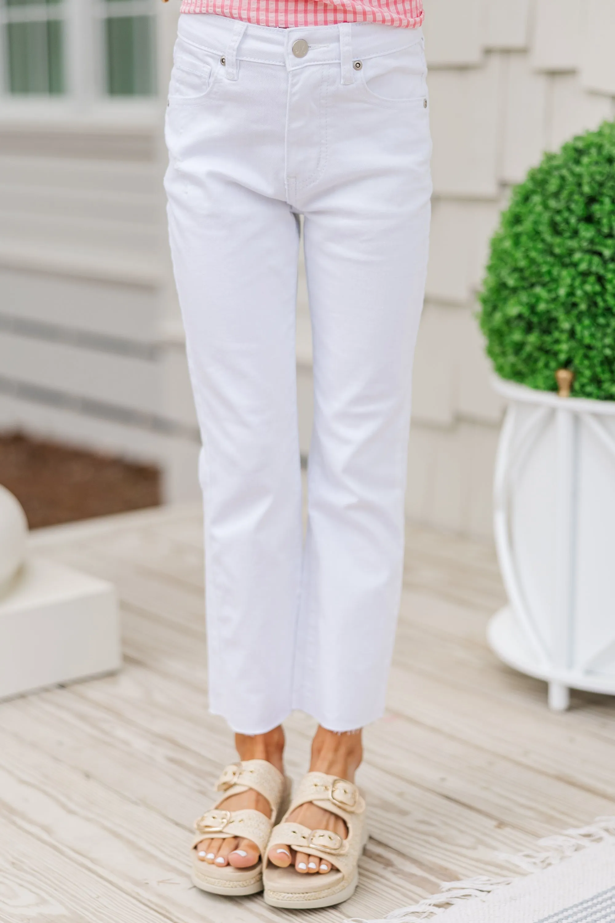 Girls: Feeling Your Best White Straight Leg Jeans