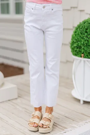 Girls: Feeling Your Best White Straight Leg Jeans