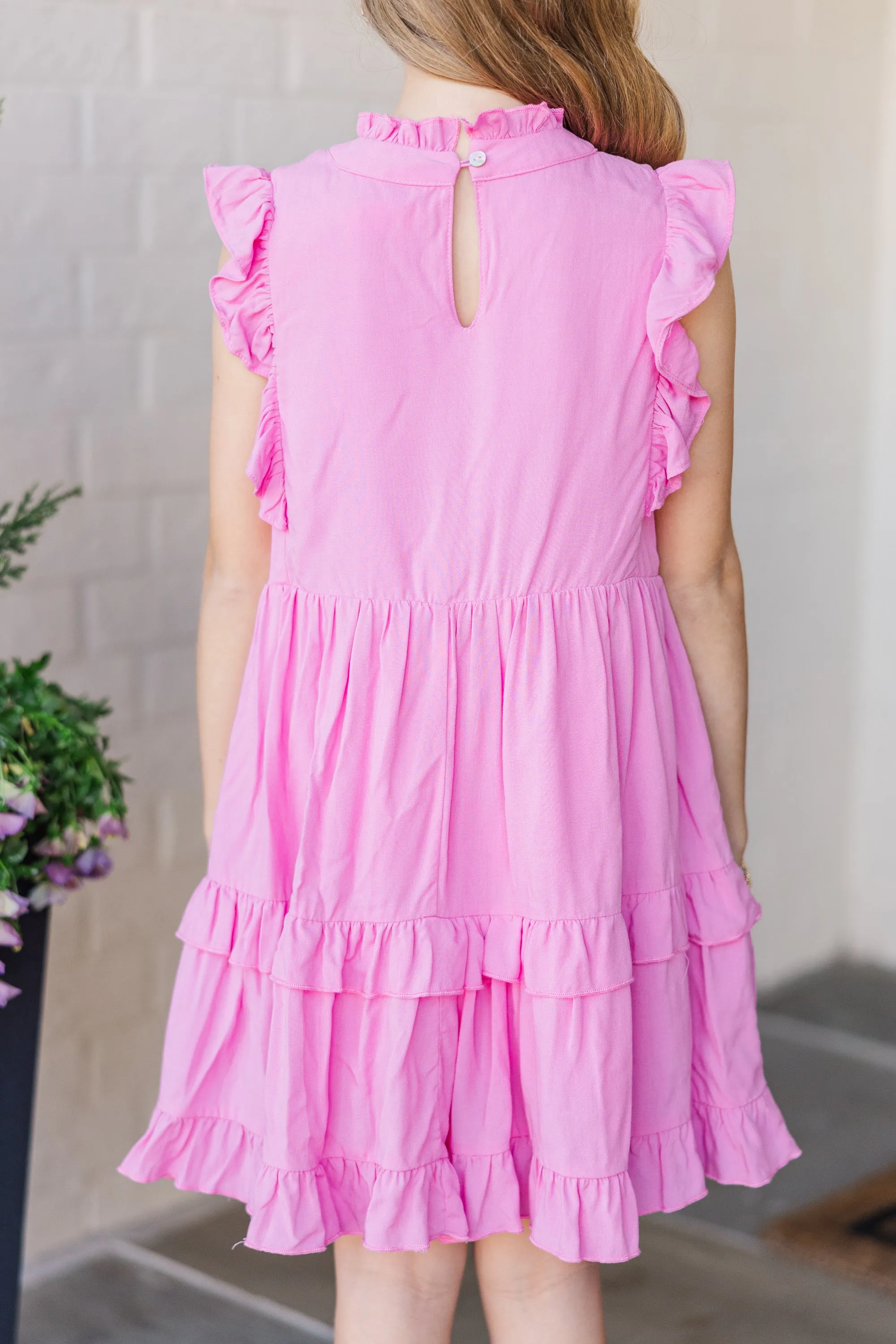 Girls: Kept Promises Bubblegum Pink Babydoll Dress