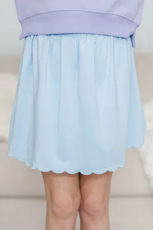 Girls: The Brandy Light Blue Scalloped Skirt
