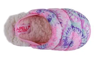 Girls Tie Dye Soft Boa Quilted Slipper