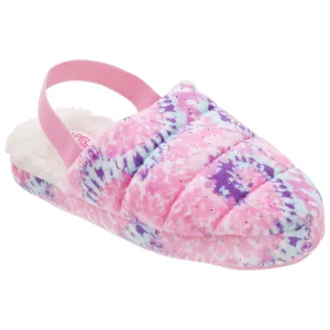 Girls Tie Dye Soft Boa Quilted Slipper
