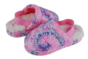 Girls Tie Dye Soft Boa Quilted Slipper