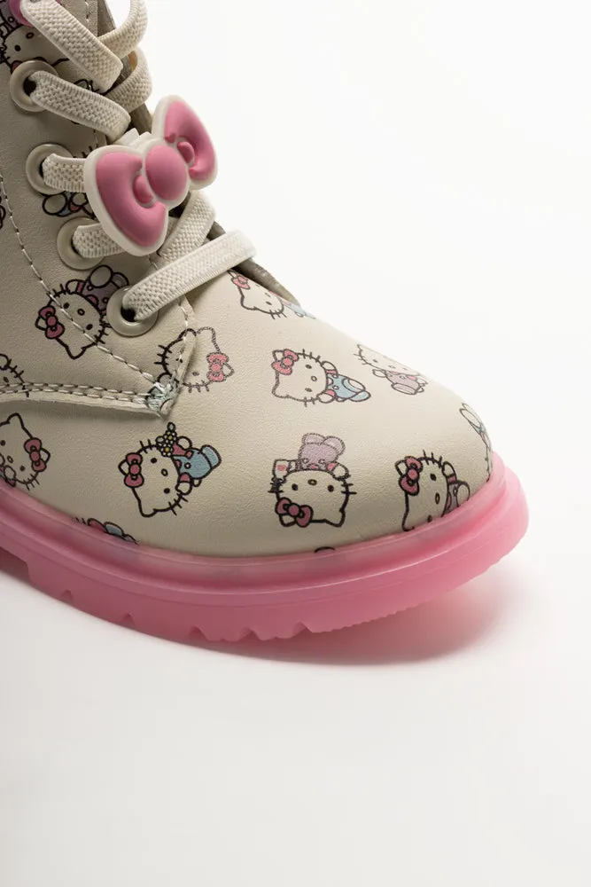Hello Kitty Light Up Boots Cream
