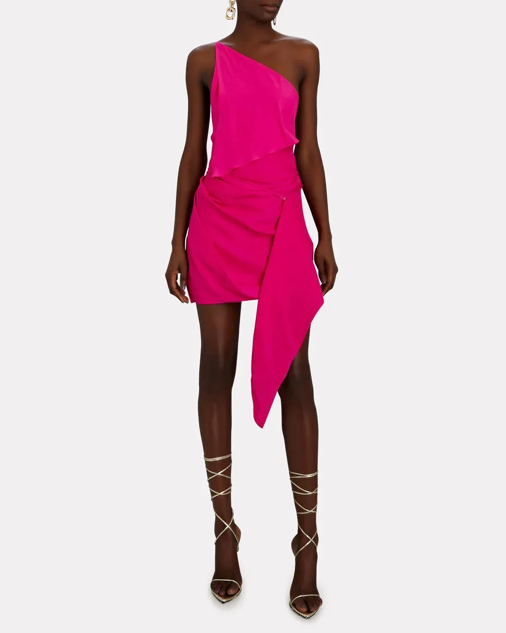 Hida Draped Silk-Satin Mini Dress