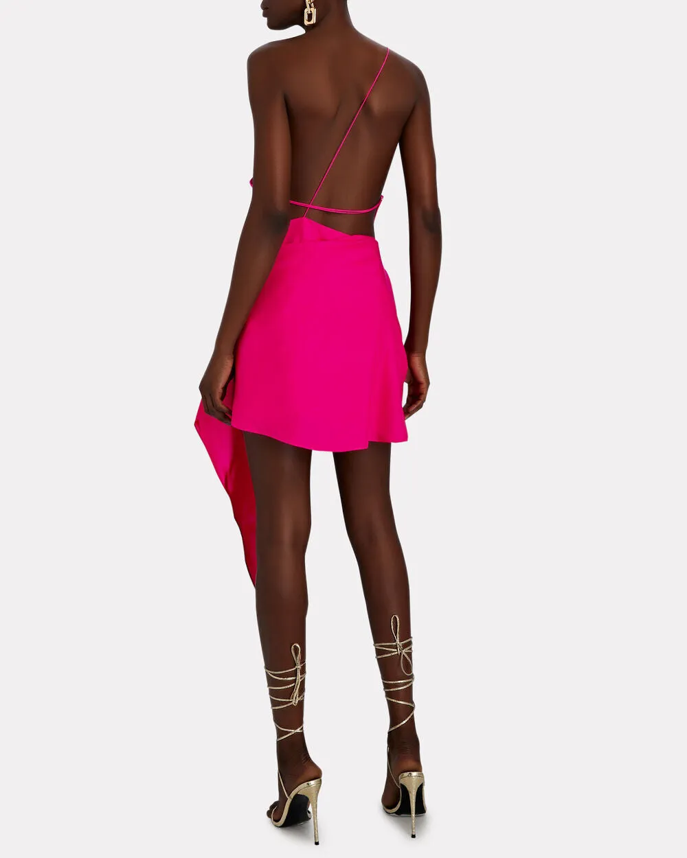 Hida Draped Silk-Satin Mini Dress