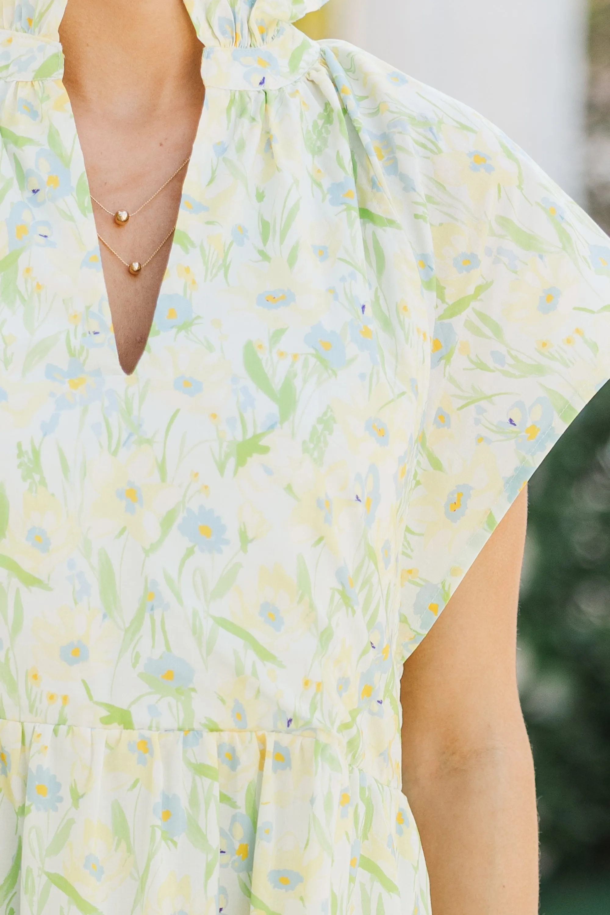 In Your Dreams Yellow Floral Midi Dress