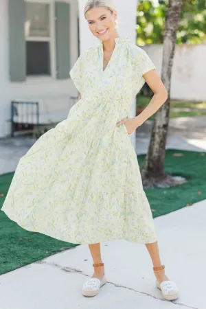 In Your Dreams Yellow Floral Midi Dress
