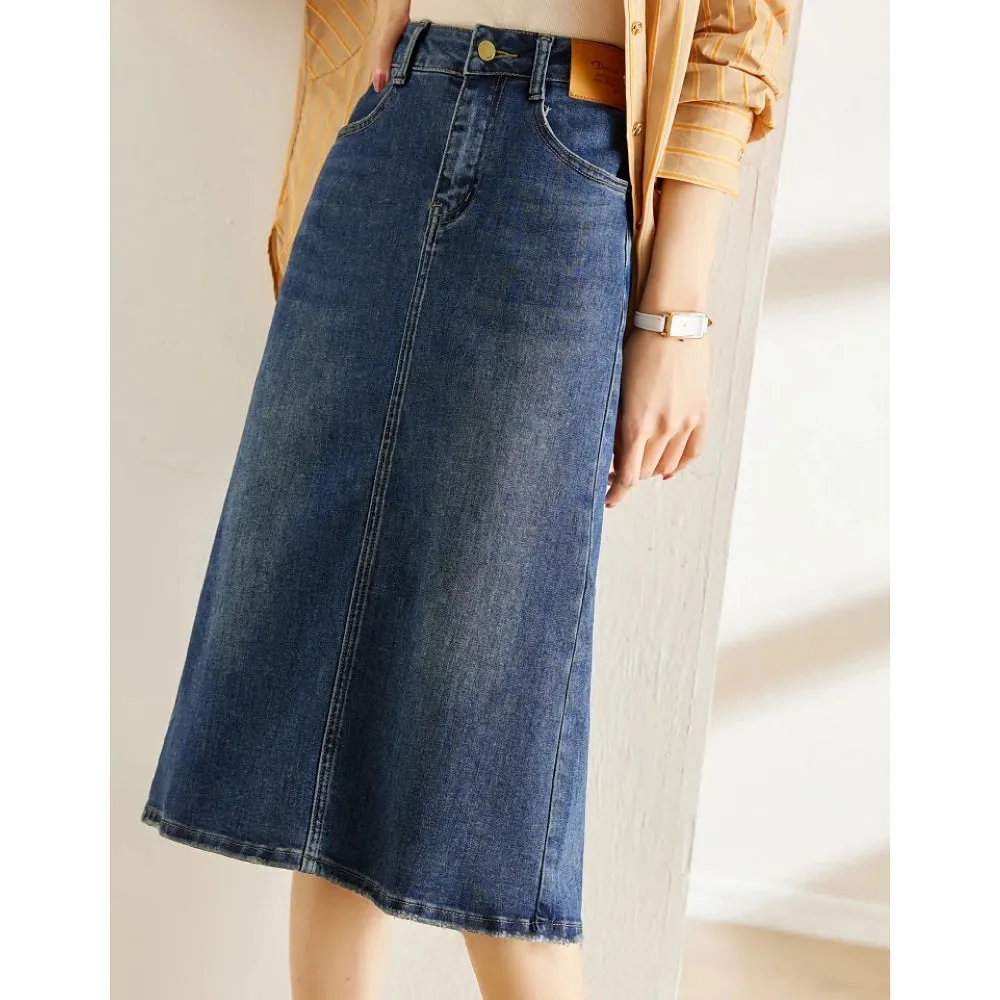 Korean Style Split Denim Skirt
