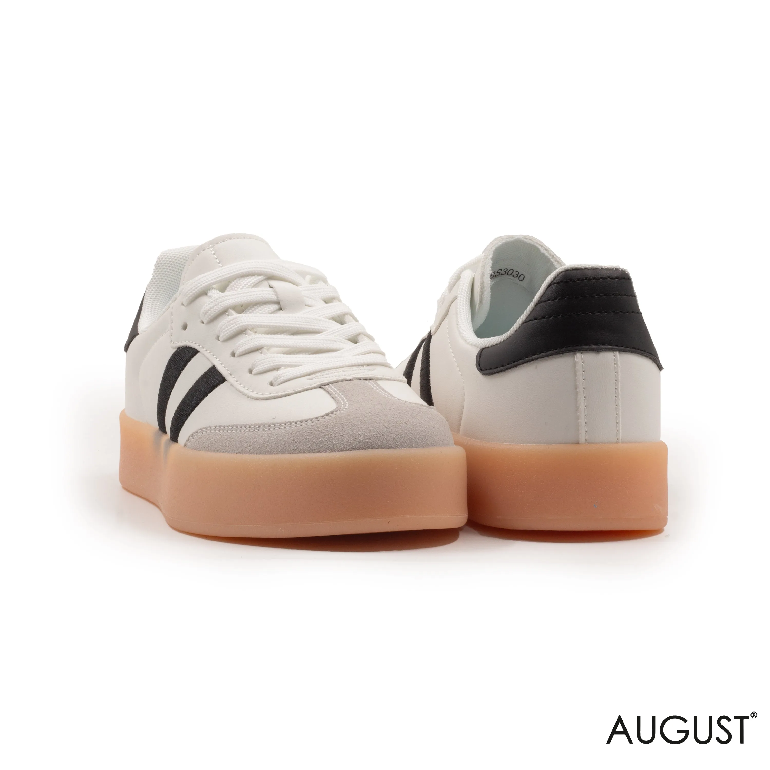 LEATHER SNEAKERS SPORTY STRIPE RUBBER SOLE