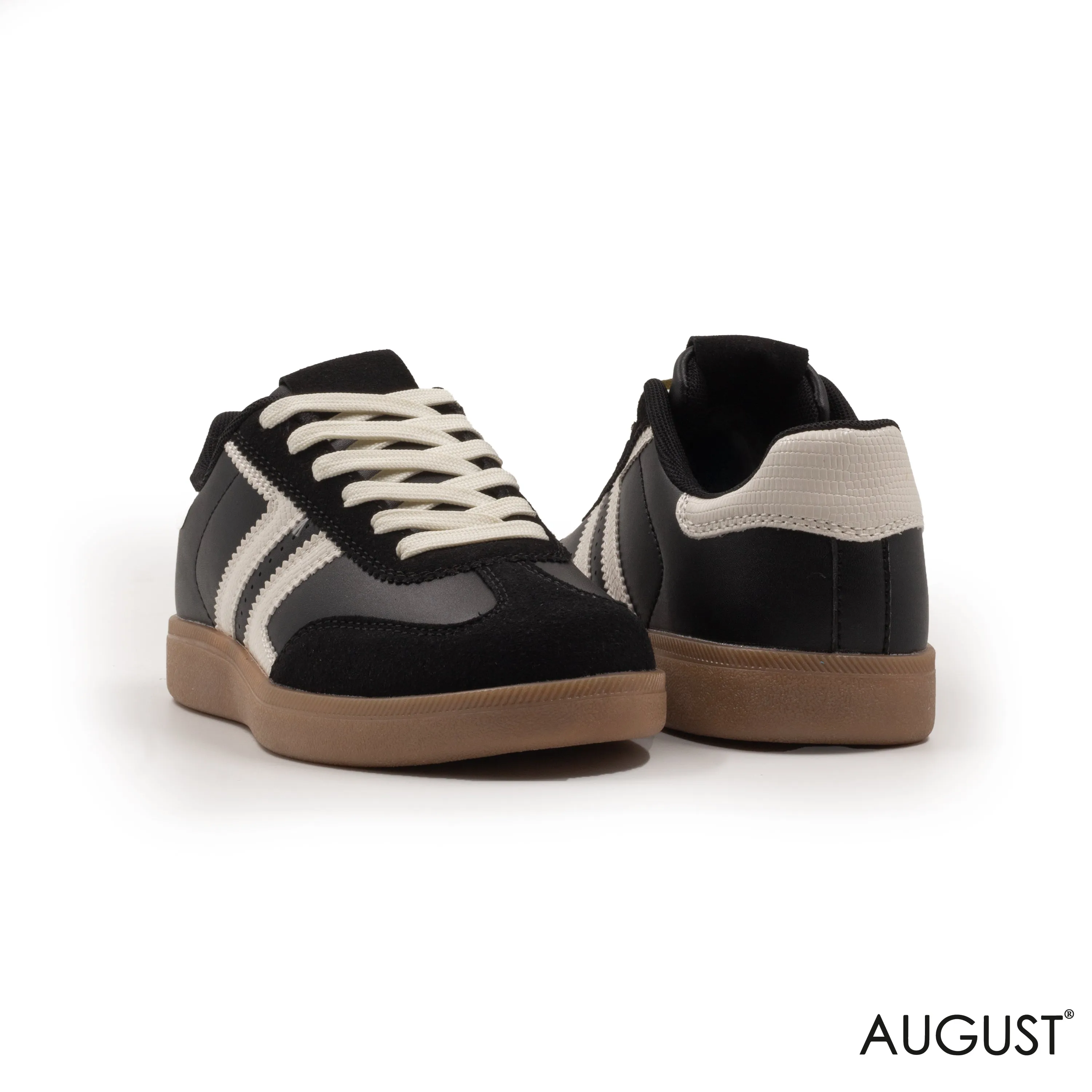 LEATHER,RUBBER SOLE,LACE-UP SNEAKER