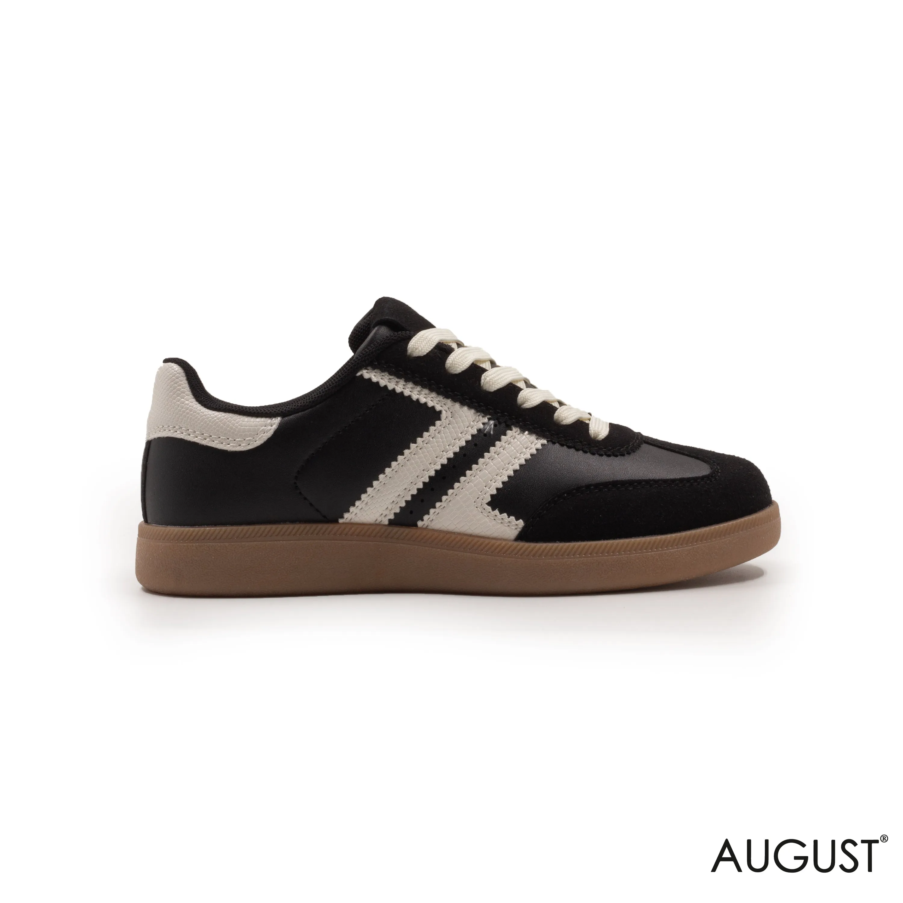 LEATHER,RUBBER SOLE,LACE-UP SNEAKER