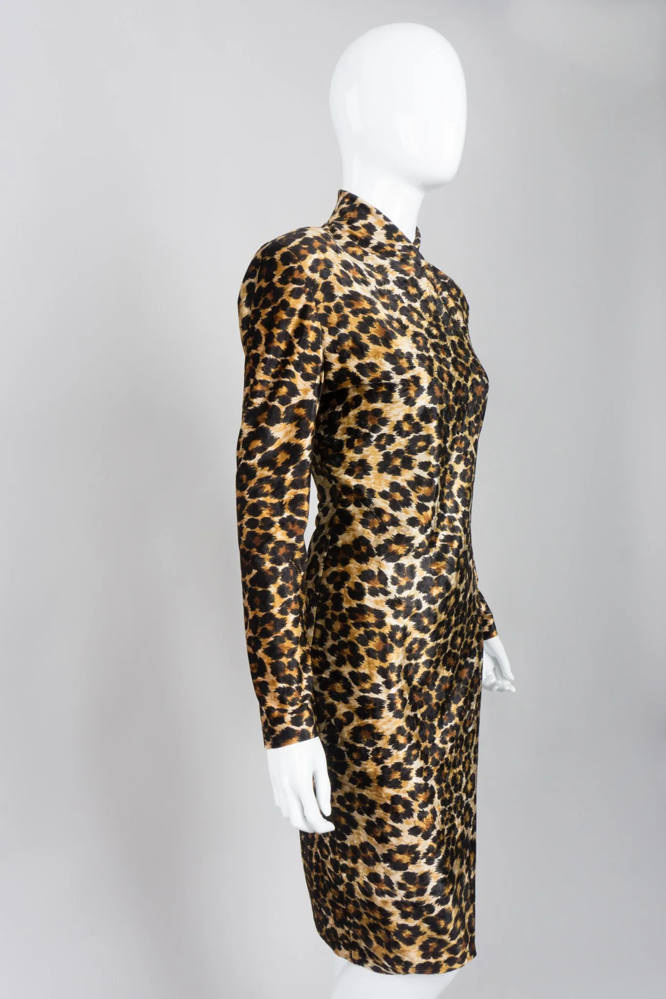 Leopard Stretch Velvet Dress