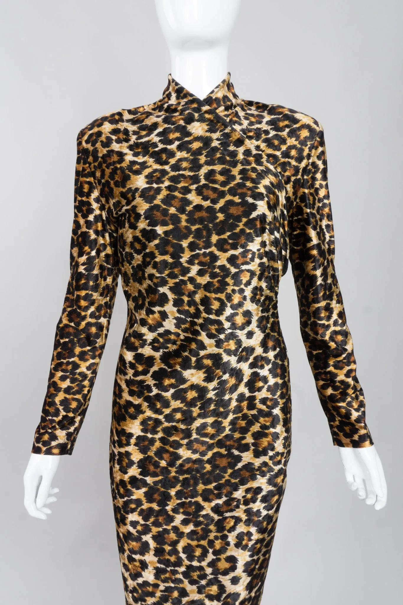 Leopard Stretch Velvet Dress