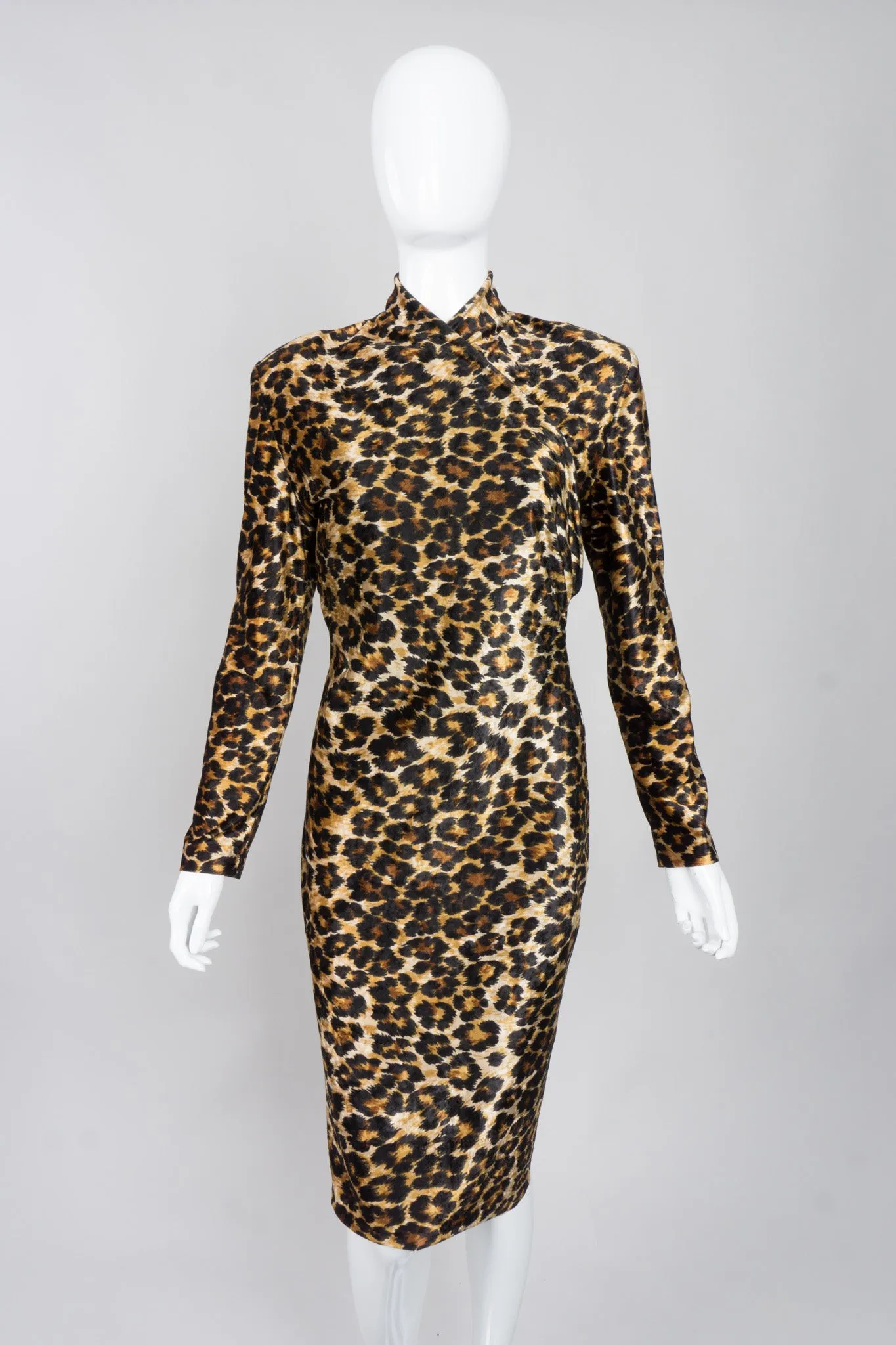 Leopard Stretch Velvet Dress