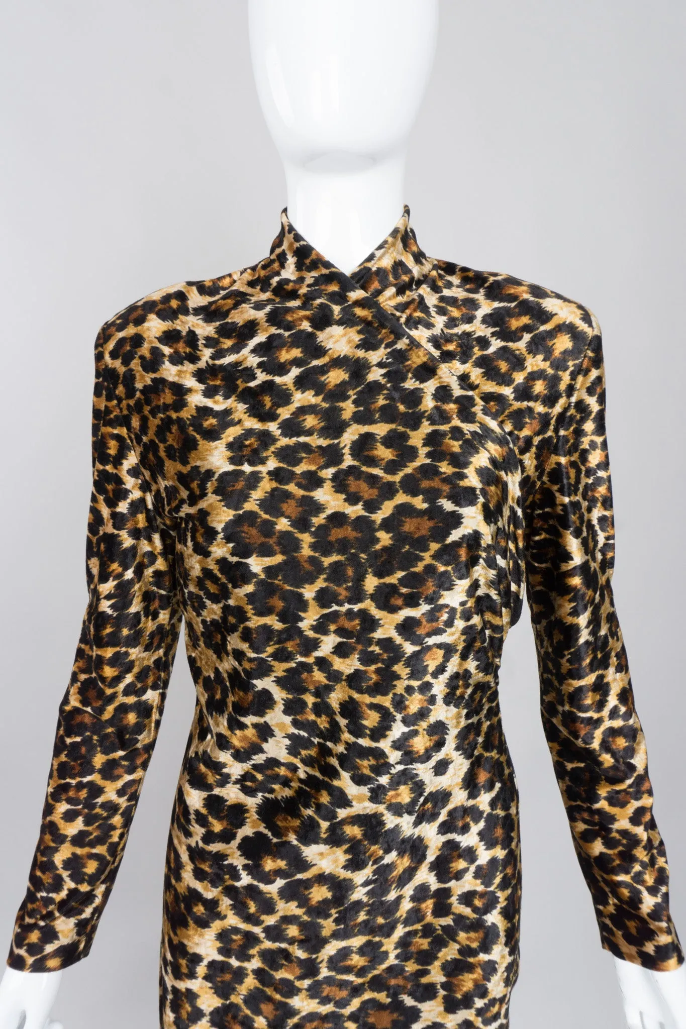Leopard Stretch Velvet Dress