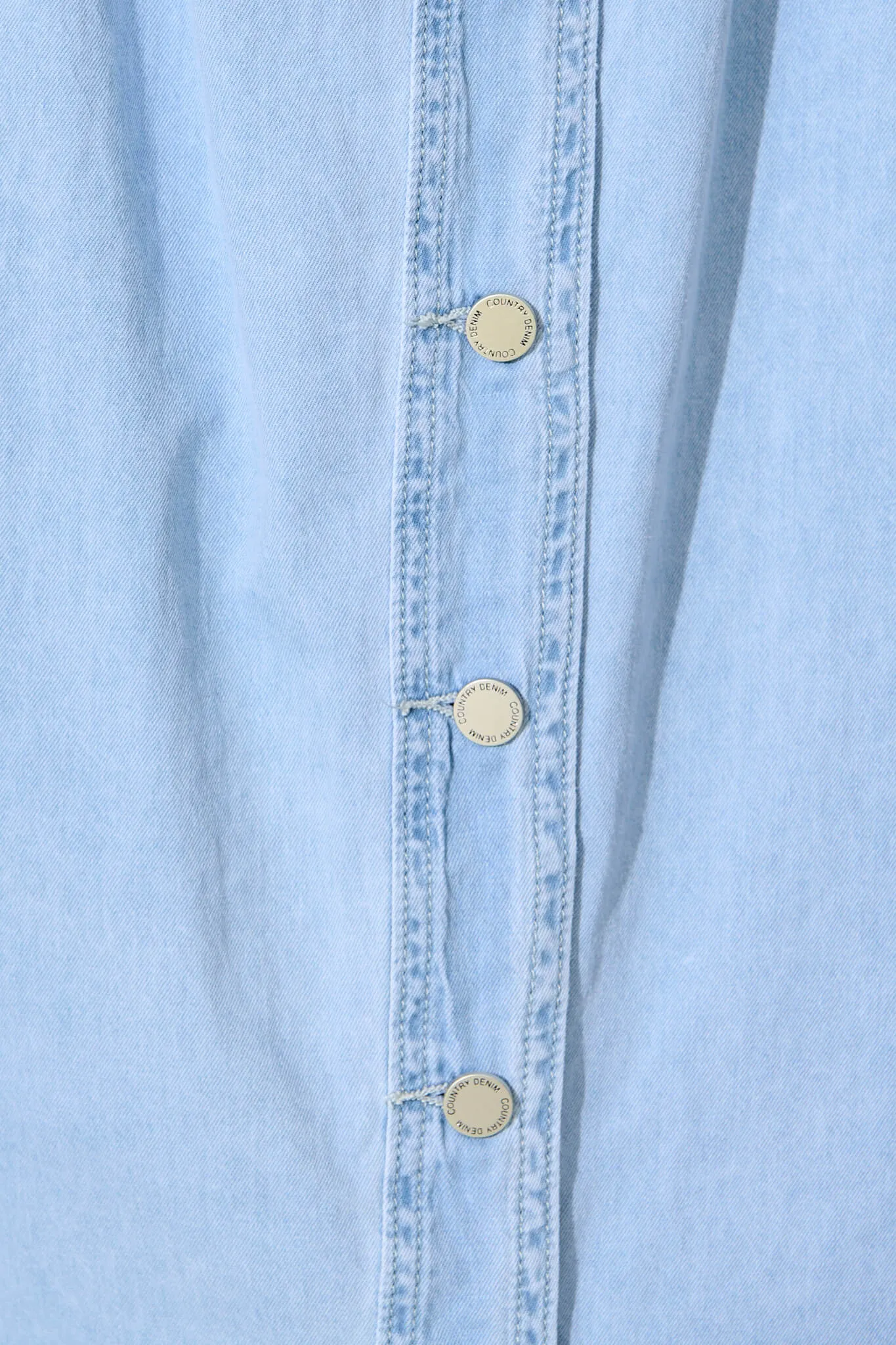 Light Blue Denim Midi Shirt Dress - Love