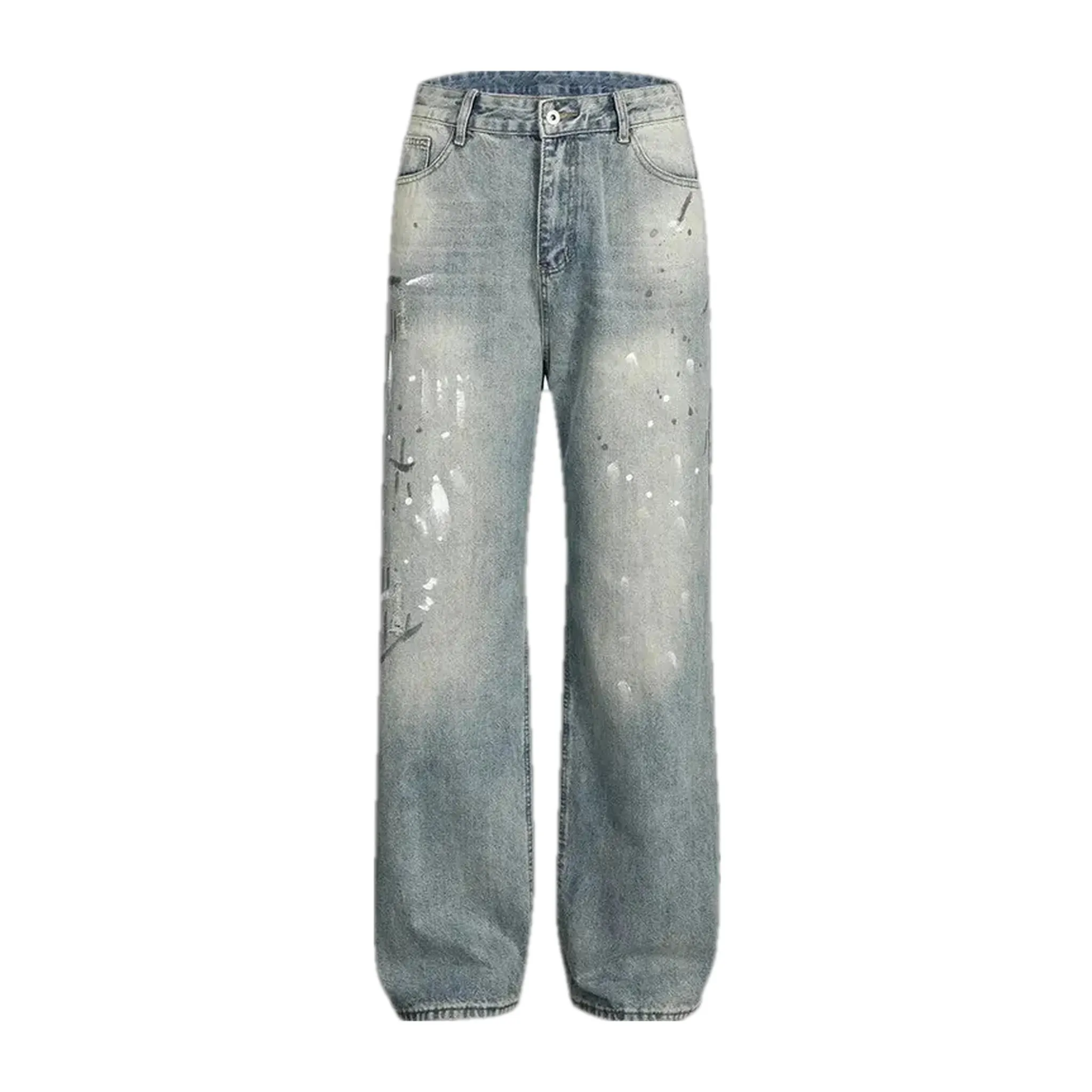 Light sanded fashion baggy men's jeans