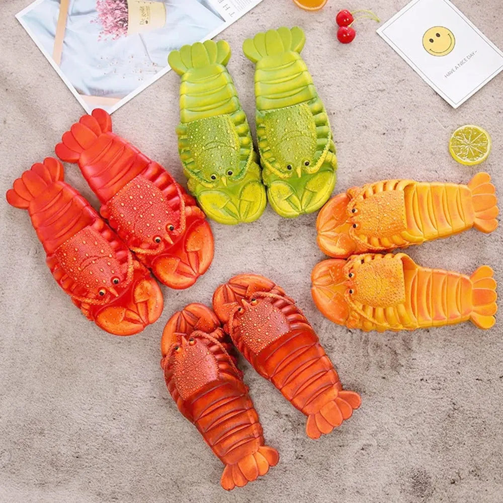 Lobster Slippers Funny Animal Flip Flops Cute Beach