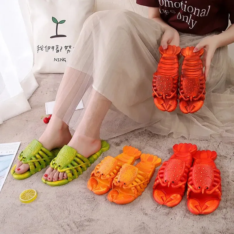 Lobster Slippers Funny Animal Flip Flops Cute Beach