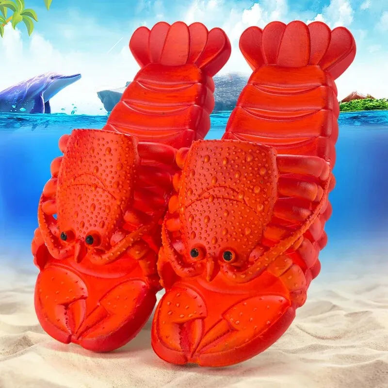 Lobster Slippers Funny Animal Flip Flops Cute Beach
