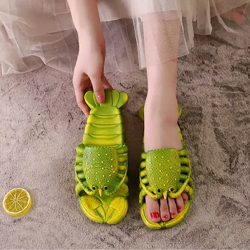 Lobster Slippers Funny Animal Flip Flops Cute Beach