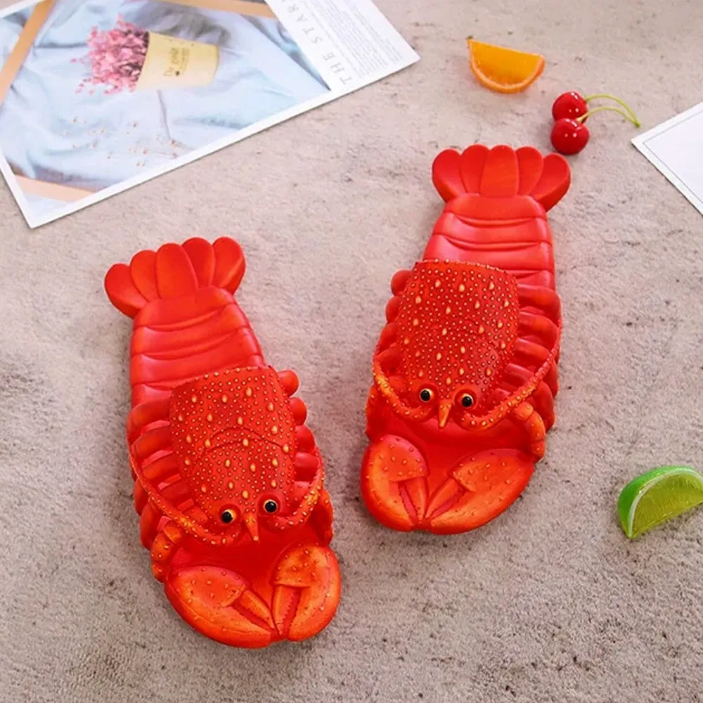 Lobster Slippers Funny Animal Flip Flops Cute Beach