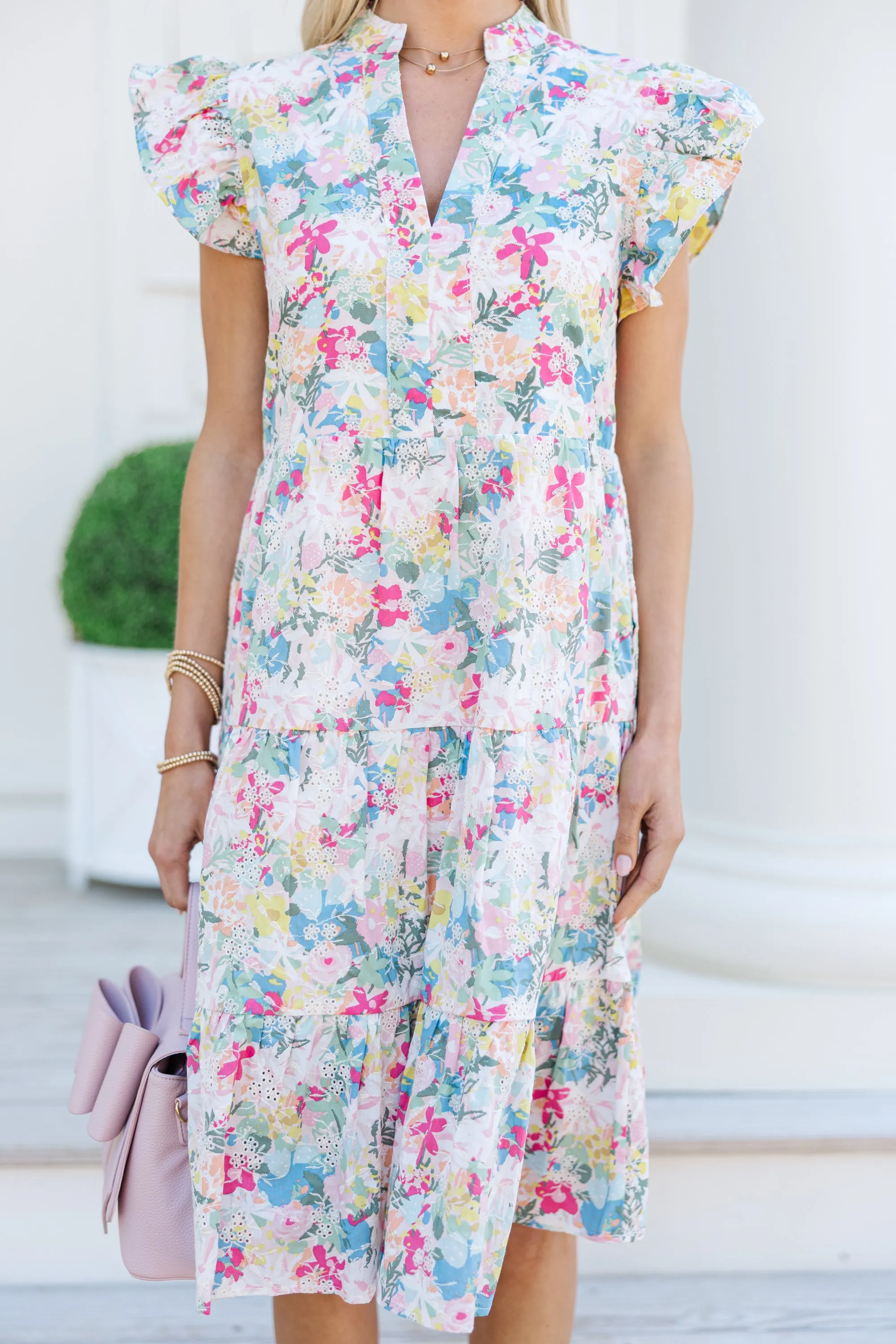 Make It Your Own Pink Eyelet Tiered Dress